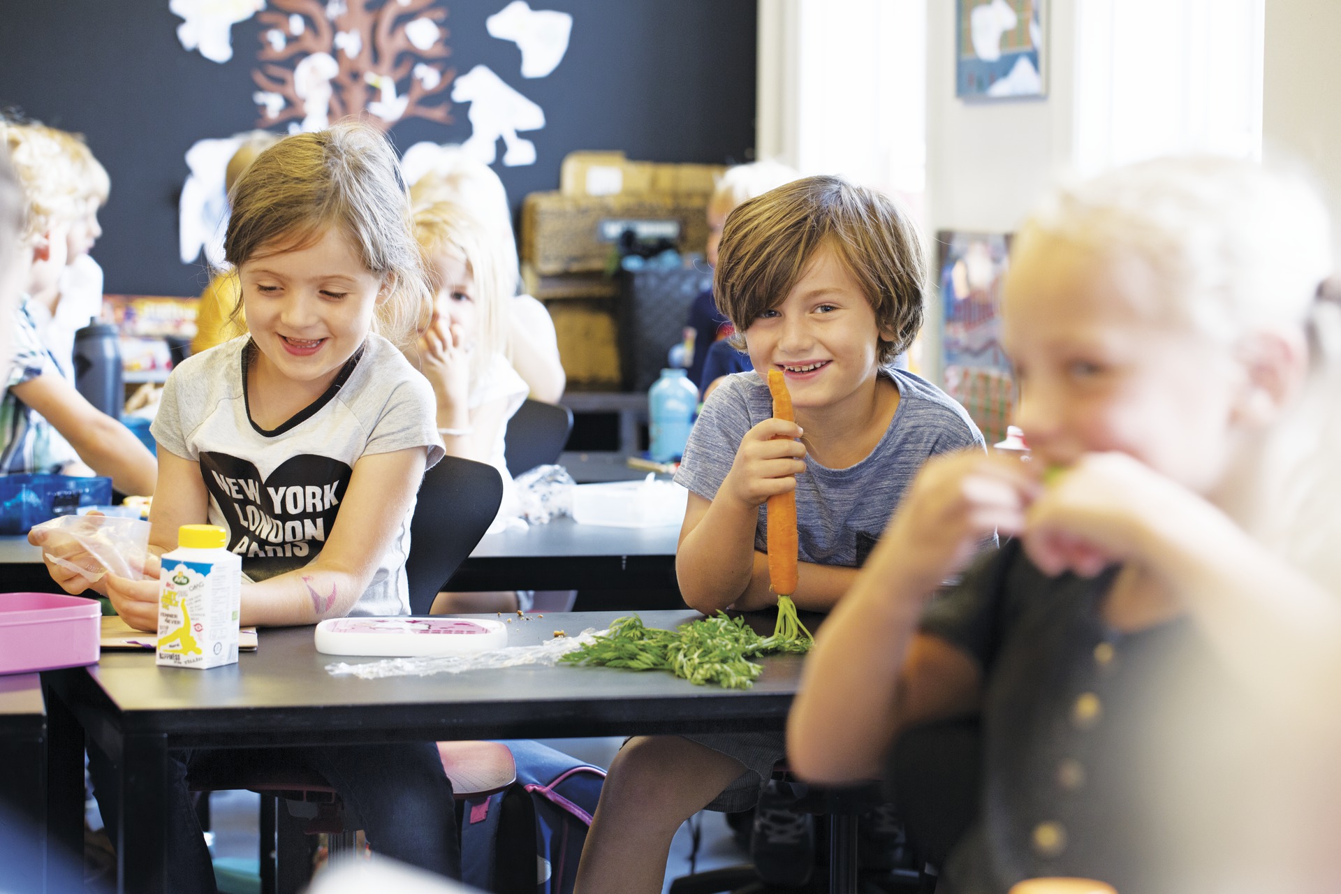 Children during lunch break