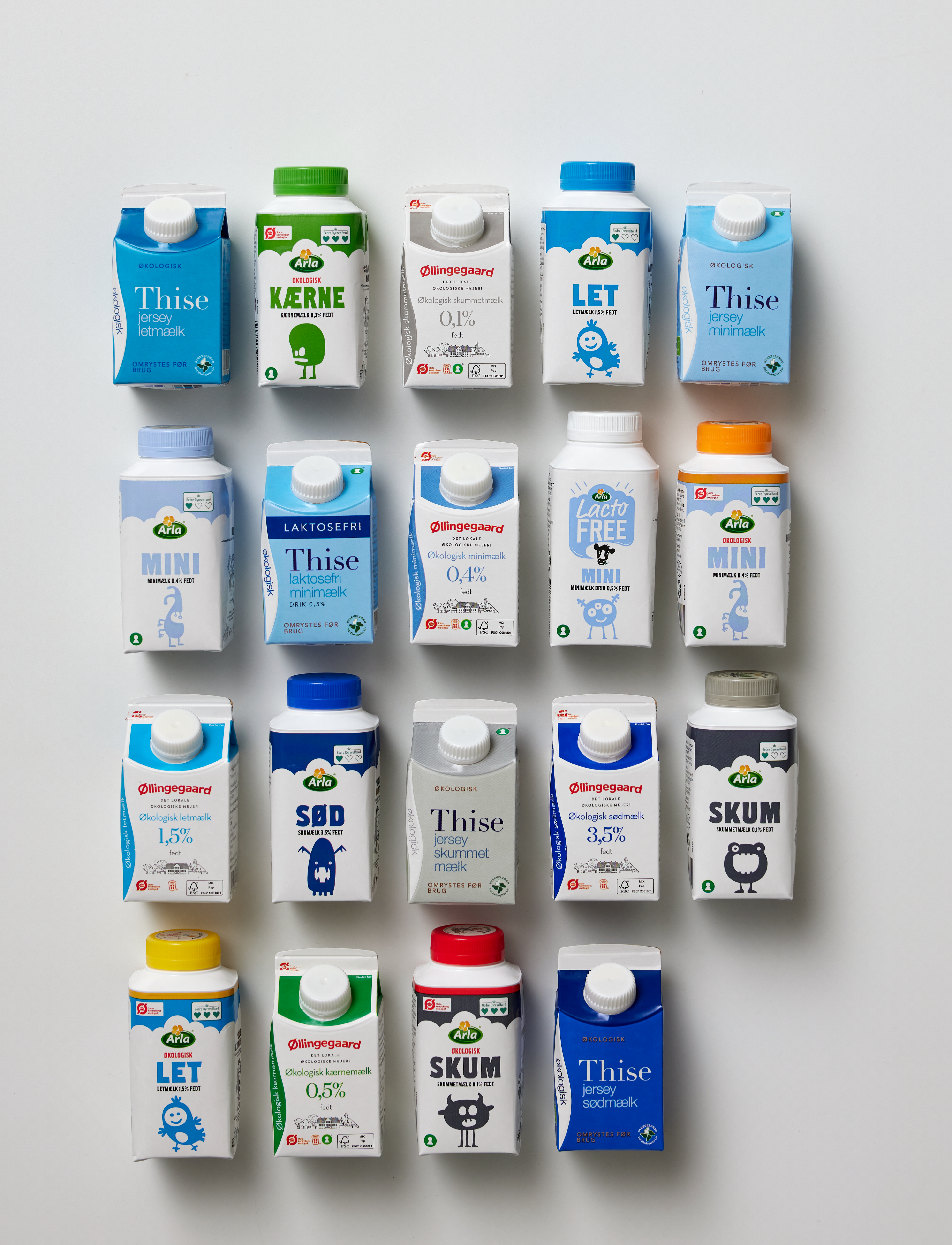 Selection of different milk products offered by the school milk program