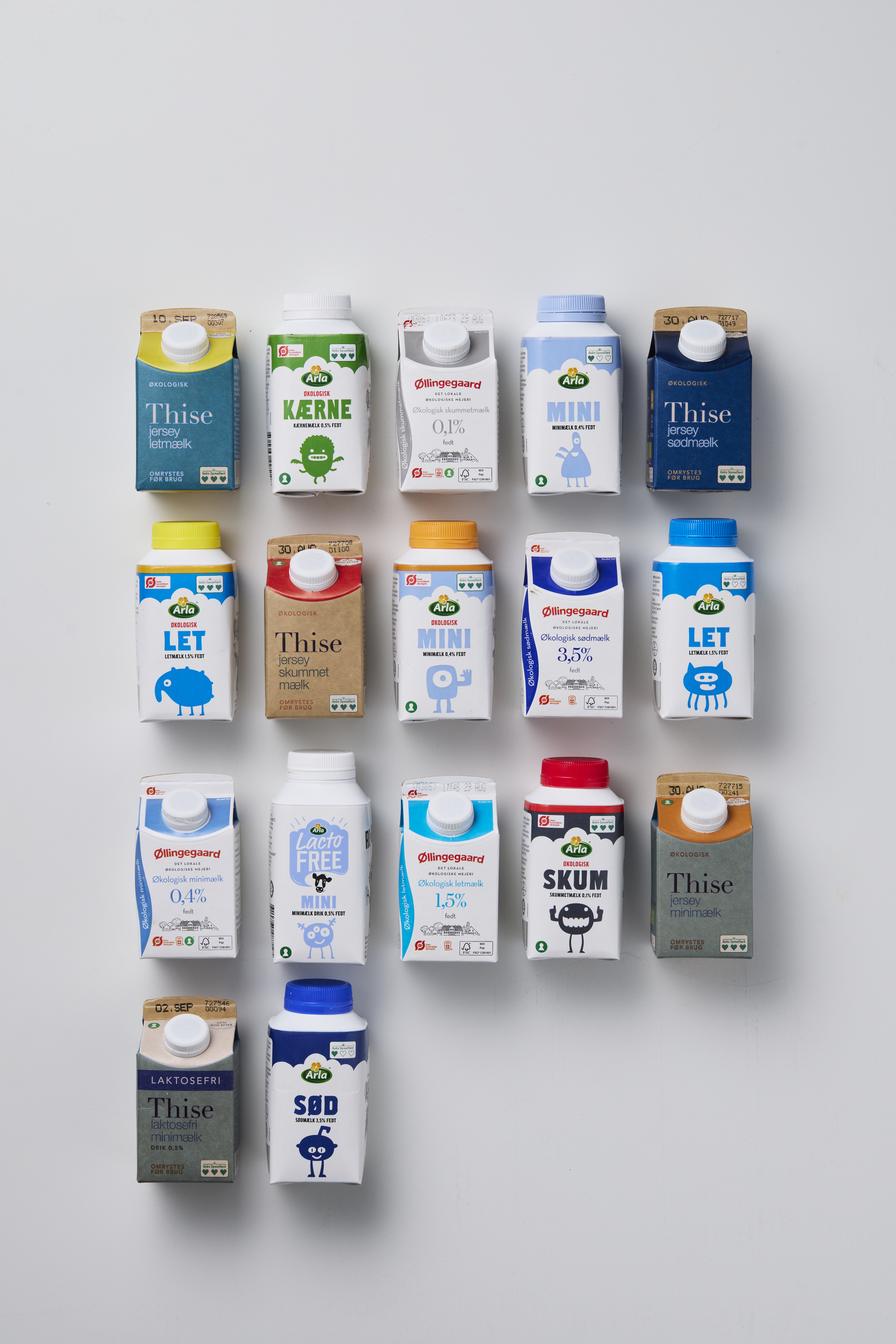 Selection of different milk products offered by the school milk program