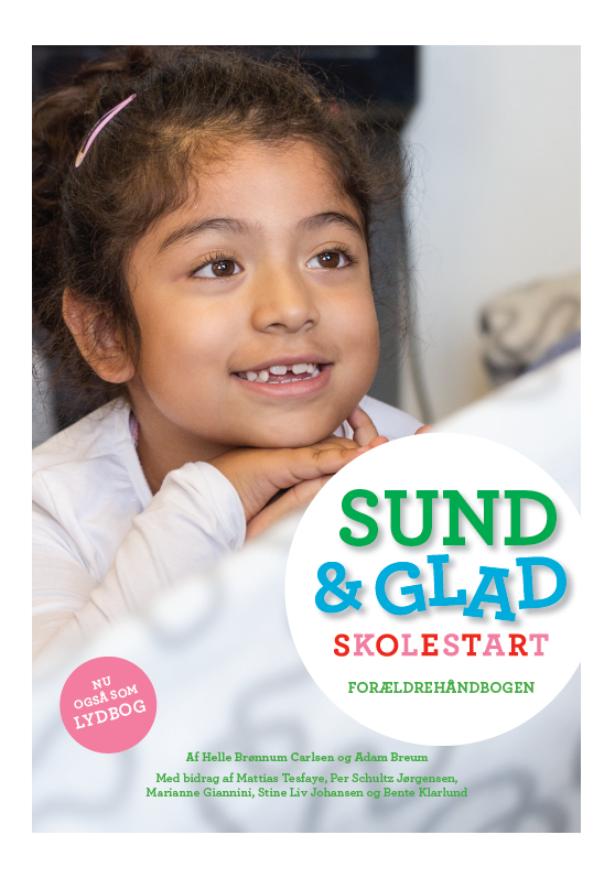 Front page from the book happy and healthy beginning of school, the parents' guide, featuring a little girl smiling